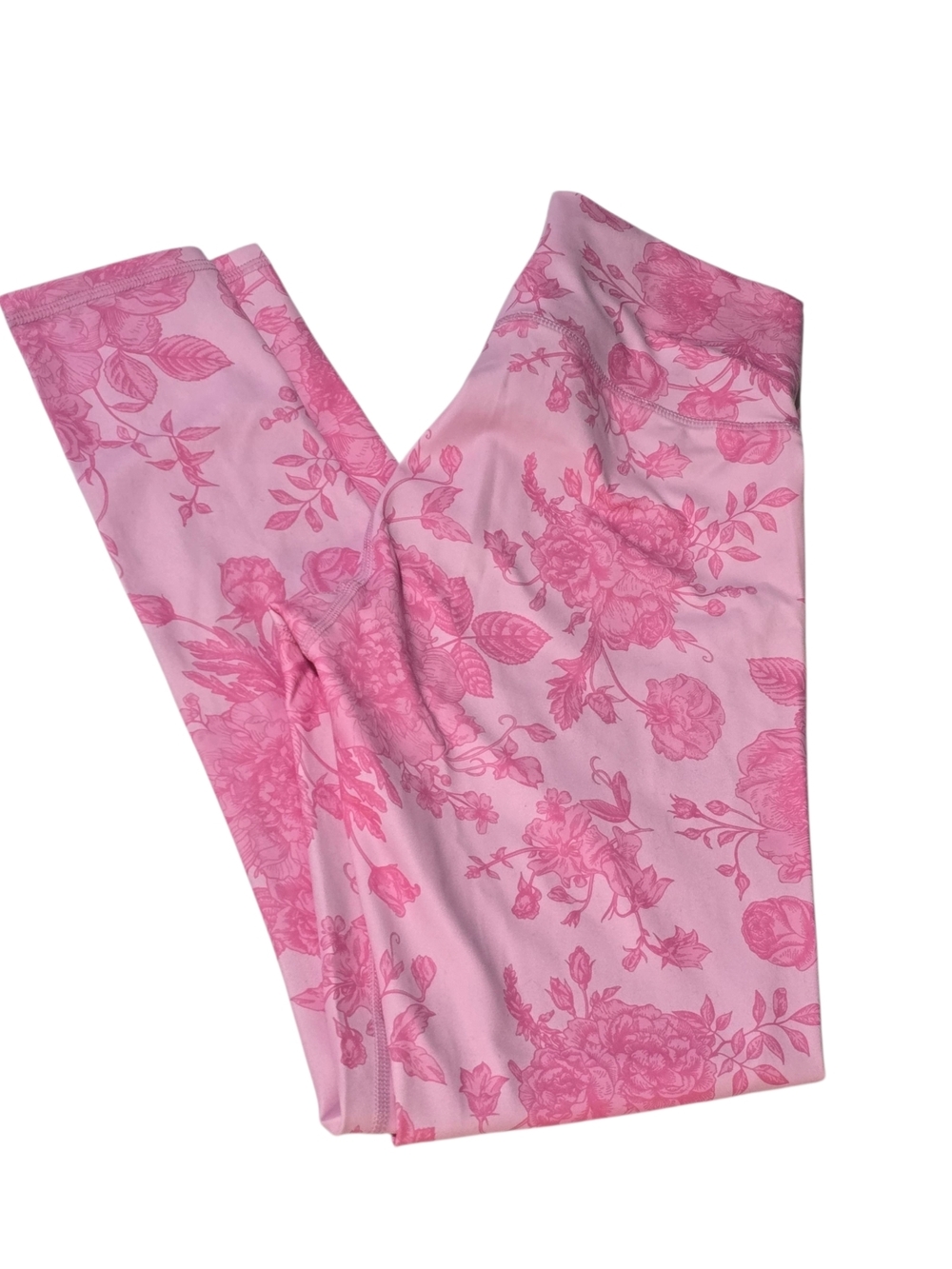 NWT Terez Pink Floral Leggings Size Small | High Waisted Activewear Gym Yoga - Picture 8 of 10